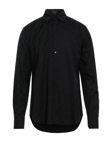 Versace Man Shirt Black Size 17 Cotton