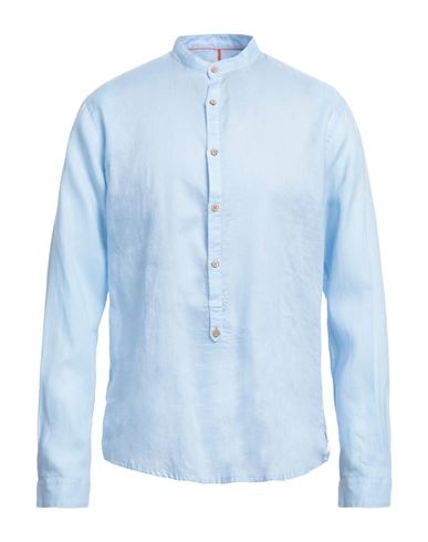 Yes Zee By Essenza Man Shirt Light Blue Size 3xl Linen