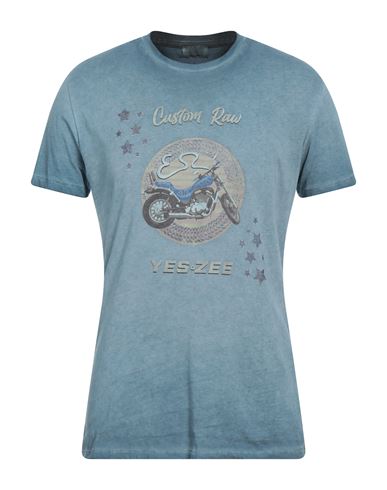 Yes Zee By Essenza Man T-shirt Slate Blue Size 3xl Cotton