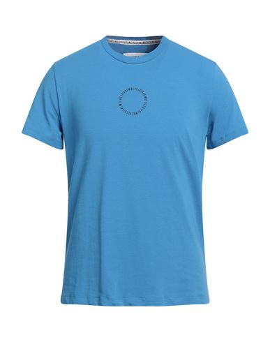 Bikkembergs Man T-shirt Light Blue Size L Cotton, Elastane