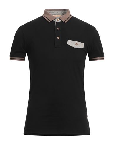 Yes Zee By Essenza Man Polo Shirt Black Size M Cotton, Elastane