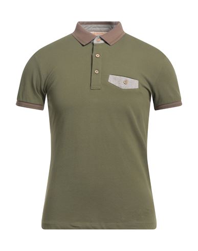 Yes Zee By Essenza Man Polo Shirt Military Green Size S Cotton, Elastane