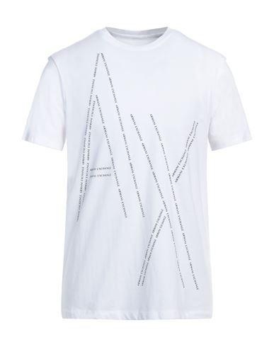 Armani Exchange Man T-shirt White Size L Cotton, Elastane