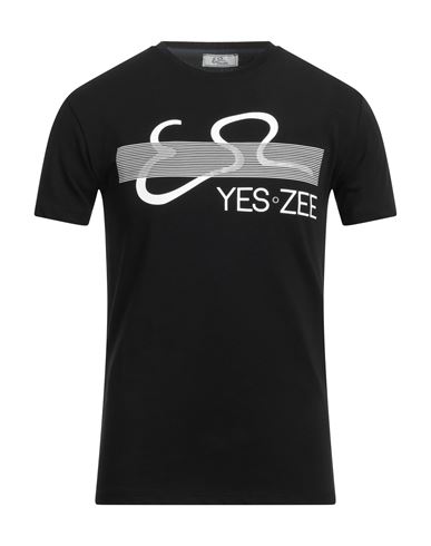 Yes Zee By Essenza Man T-shirt Black Size Xxl Cotton, Elastane