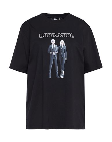 Karl Lagerfeld Woman T-shirt Black Size S Organic Cotton