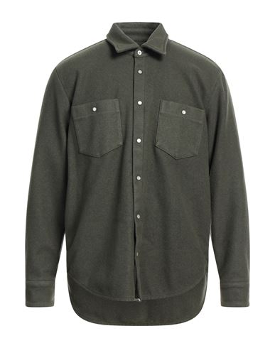 Re-worked Man Shirt Military Green Size M Wool, Polyamide