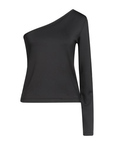 Nike Woman Top Black Size L Polyester, Elastane