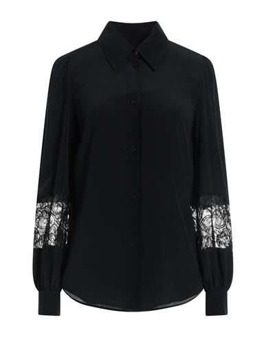 Boutique Moschino Woman Shirt Black Size 6 Acetate, Silk