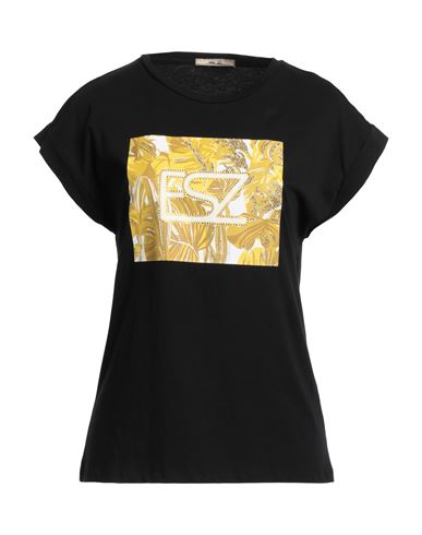 Yes Zee By Essenza Woman T-shirt Black Size Xl Cotton