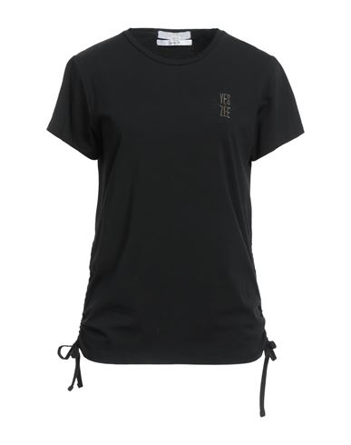 Yes Zee By Essenza Woman T-shirt Black Size L Cotton, Elastane