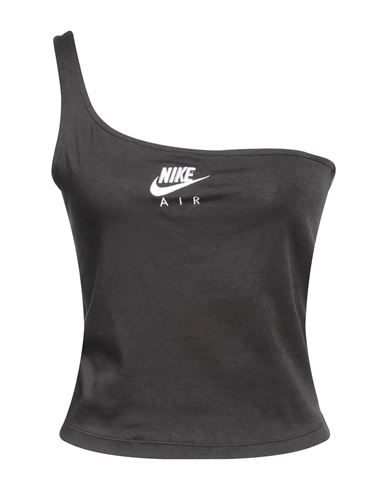 Nike Woman Top Lead Size Xl Cotton, Polyester, Modal, Elastane In Grey