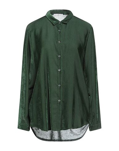 Whyci Woman Shirt Dark Green Size 12 Viscose, Modal, Wool