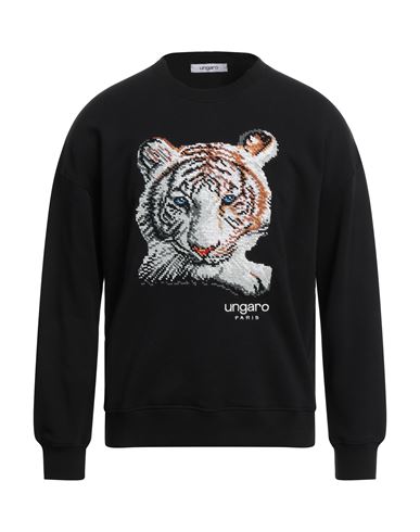 Ungaro Man Sweatshirt Black Size Xl Cotton, Polyester