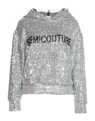 Semicouture Woman Sweatshirt Silver Size 8 Polyamide, Polyester