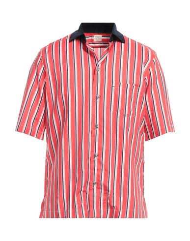 Mazzarelli Man Shirt Red Size 15 ¾ Linen, Cotton