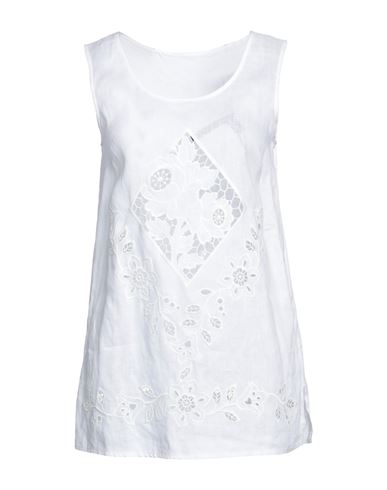 Dolce & Gabbana Woman Top White Size 4 Linen, Polyester