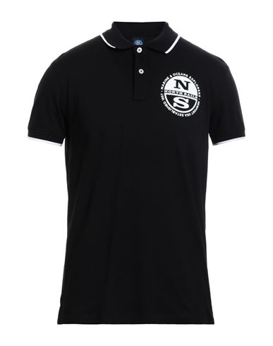 North Sails Man Polo Shirt Black Size M Cotton, Elastane