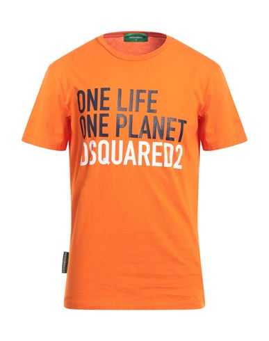 Dsquared2 Man T-shirt Orange Size L Cotton