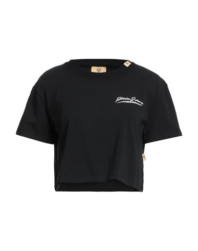Plein Sport Woman T-shirt Black Size L Cotton, Elastane