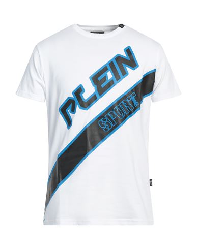 Plein Sport Man T-shirt White Size S Cotton, Elastane