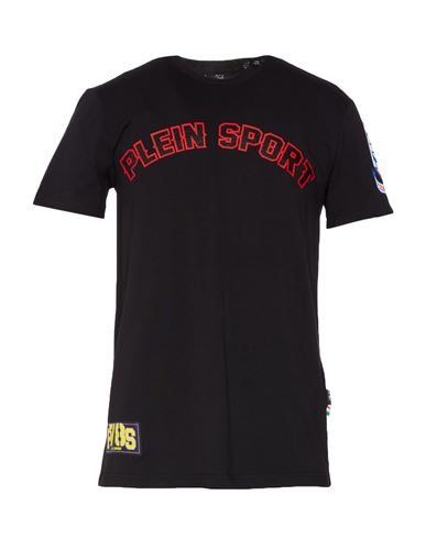 Plein Sport Man T-shirt Black Size L Cotton, Elastane