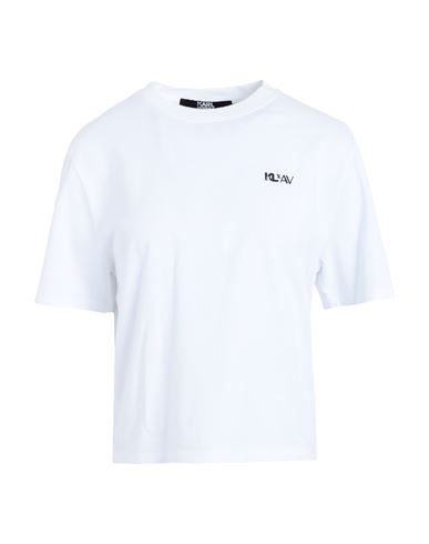 Karl Lagerfeld X Amber Valletta Klxav Fan T-shirt Woman T-shirt White Size L Organic Cotton