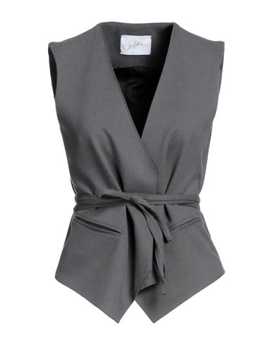 Soallure Woman Tailored Vest Grey Size 8 Viscose, Polyester, Elastane