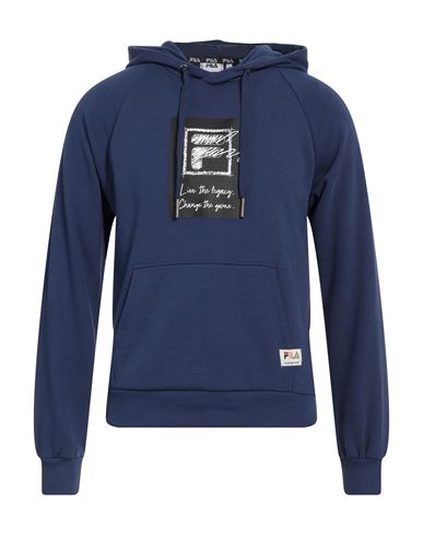 Shop Fila Man Sweatshirt Blue Size M Cotton, Polyester