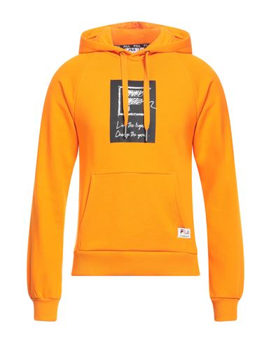 Shop Fila Man Sweatshirt Orange Size M Cotton, Polyester