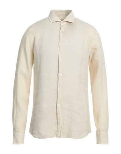 Xacus Man Shirt Beige Size 16 Linen