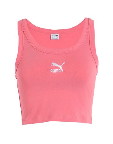Puma Classics Crop Top Woman Top Pink Size L Cotton, Elastane