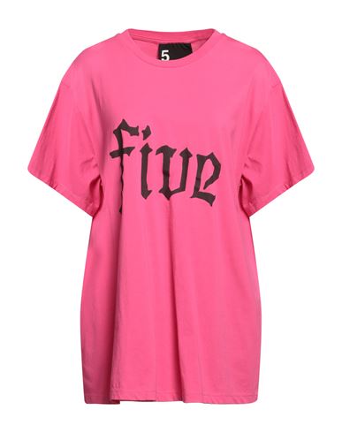 5preview Woman T-shirt Fuchsia Size L Cotton In Pink