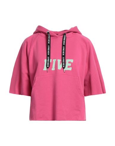 5preview Woman Sweatshirt Fuchsia Size S Cotton, Polyester In Pink