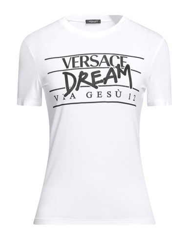 Versace Woman T-shirt White Size 2 Viscose, Elastane