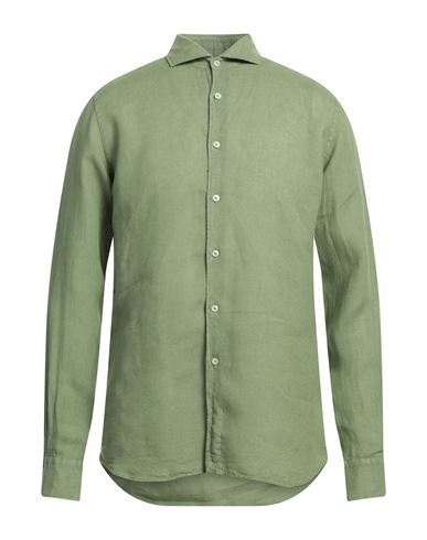 Xacus Man Shirt Military Green Size 17 Linen