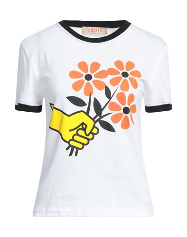 Shop Cormio Woman T-shirt White Size M Cotton