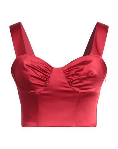 Soallure Woman Top Red Size 6 Polyester, Elastane