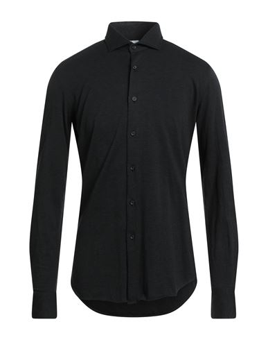 Xacus Man Shirt Black Size 18 Cotton, Cashmere