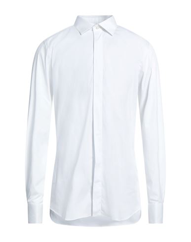 Shop Xacus Man Shirt White Size 15 ½ Cotton, Polyamide, Elastane