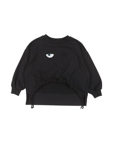 Chiara Ferragni Babies'  Toddler Girl Sweatshirt Black Size 6 Cotton, Elastane
