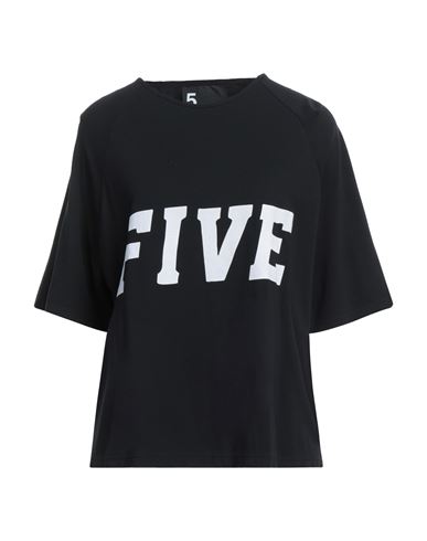 5preview Woman T-shirt Black Size M Viscose, Polyamide, Elastane