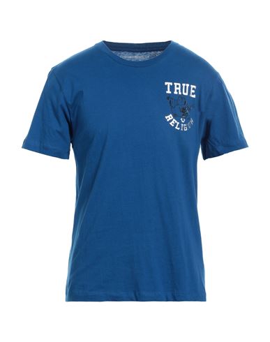 True Religion Man T-shirt Azure Size Xxl Cotton In Blue
