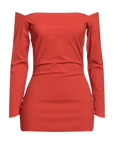 Chiara Boni La Petite Robe Woman T-shirt Rust Size 8 Polyamide, Elastane In Red