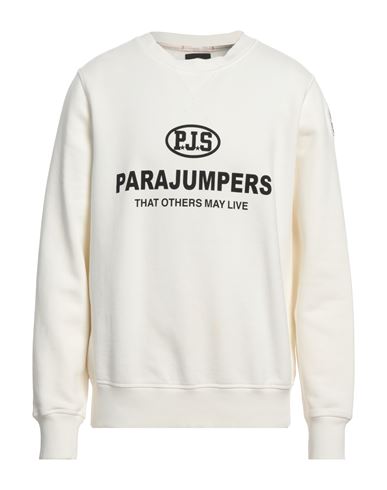 Parajumpers Man Sweatshirt Ivory Size Xl Cotton In White