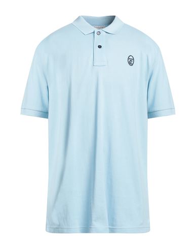 Trussardi Collection Man Polo Shirt Sky Blue Size 3xl Cotton