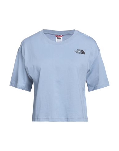 The North Face Woman T-shirt Pastel Blue Size Xl Cotton