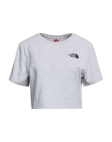 The North Face Woman T-shirt Grey Size Xl Cotton, Polyester, Elastane