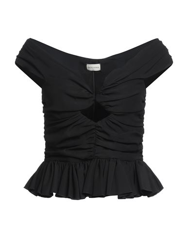 Shop Magda Butrym Woman Top Black Size 8 Silk, Elastane