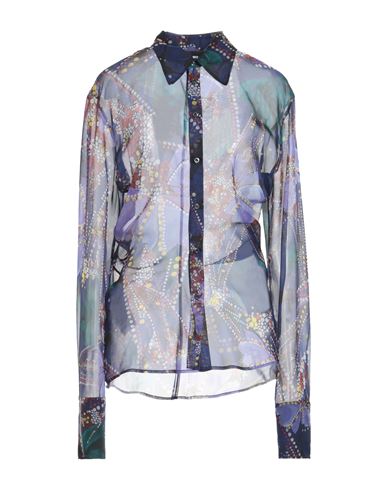 Dsquared2 Woman Shirt Blue Size 6 Polyester In Multicolour