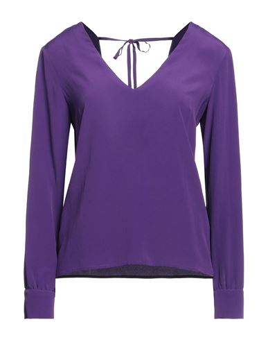 Suoli Woman Top Purple Size 4 Acetate, Silk